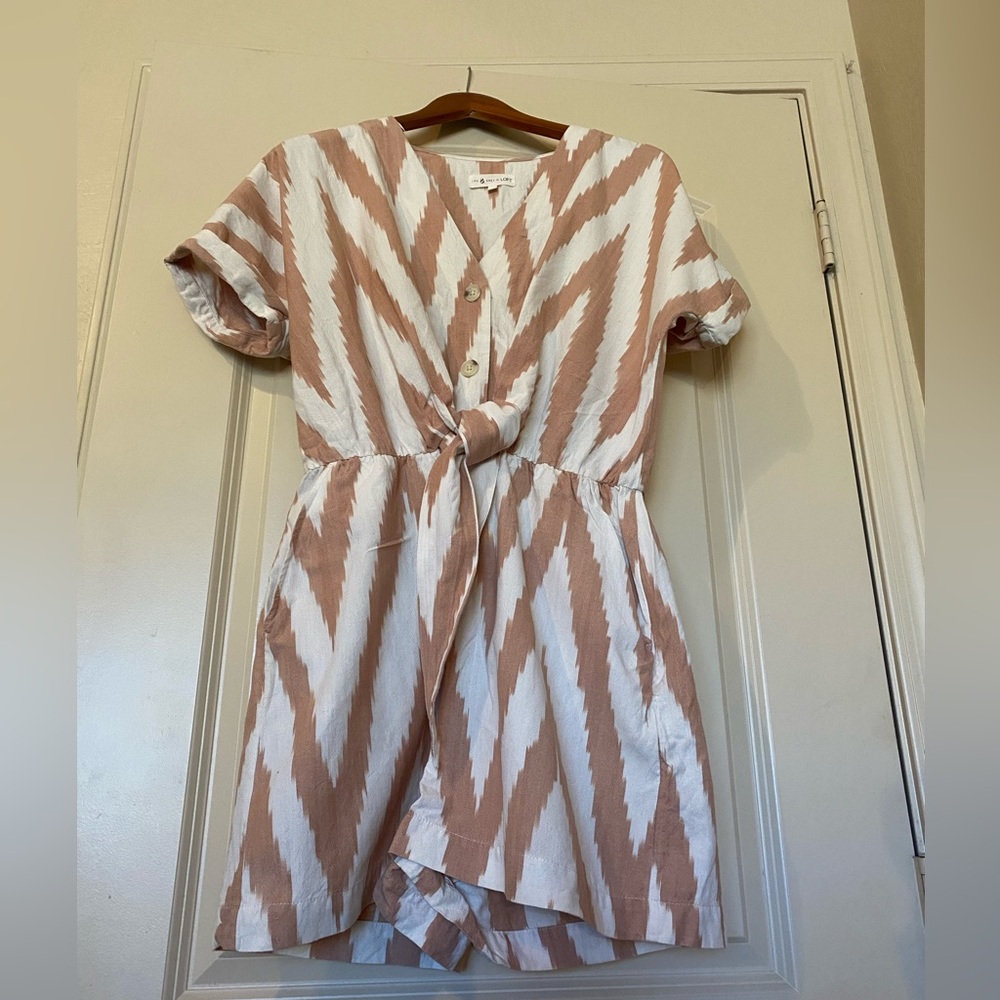 Small Lou and Grey Romper Beige and Tan Tie Front